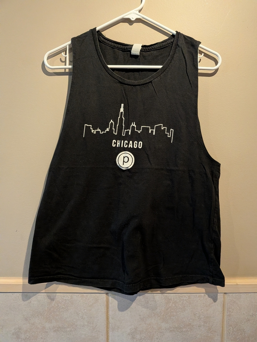 Pure Barre Chicago, Black, Muscle Tank, Size L
